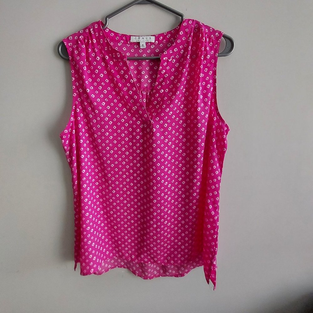 Chause sleeveless pink blouse